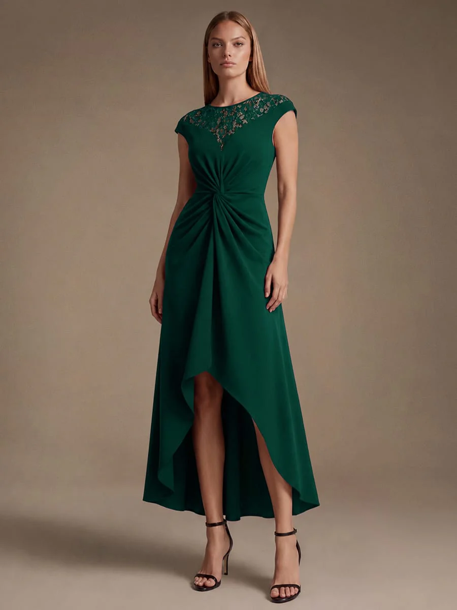 Sequin Crepe Cap Sleeve Dress - Image 4