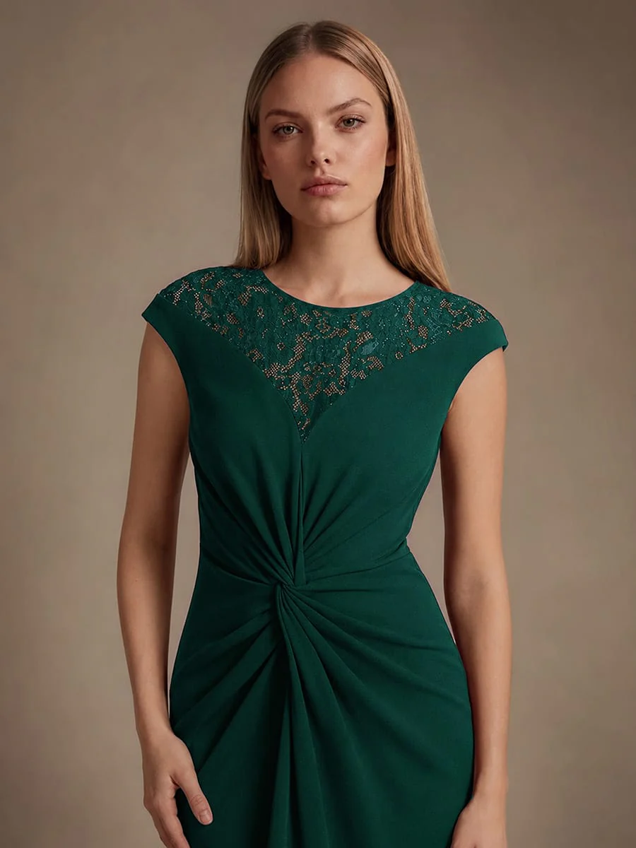 Sequin Crepe Cap Sleeve Dress - Image 5