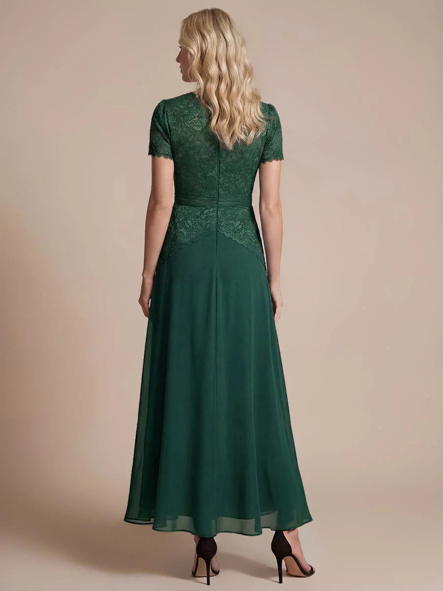Sparkling Sequin Lace Maxi Dress with Short Sleeves Elegant Long Formal Evening Gown - Image 23
