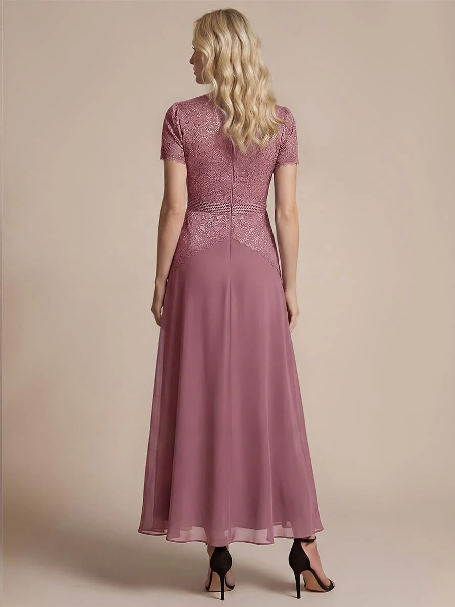 Sparkling Sequin Lace Maxi Dress with Short Sleeves Elegant Long Formal Evening Gown - Image 29