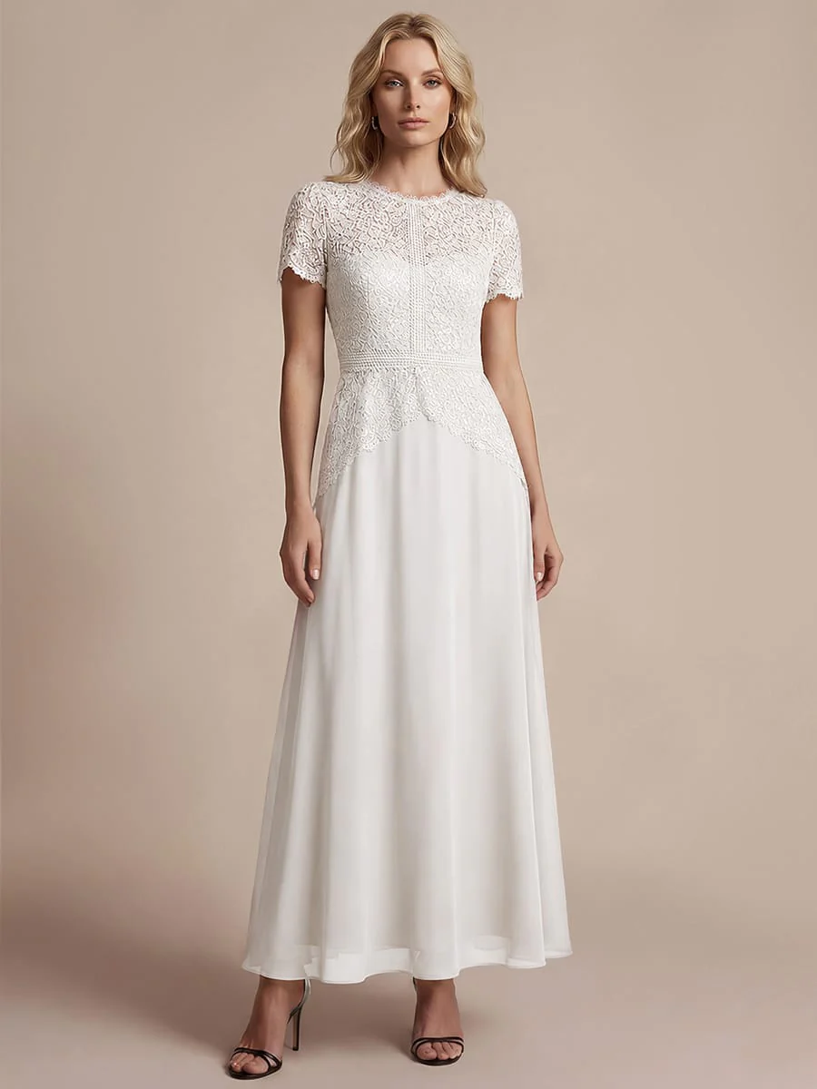 Sparkling Sequin Lace Maxi Dress with Short Sleeves Elegant Long Formal Evening Gown - Image 34