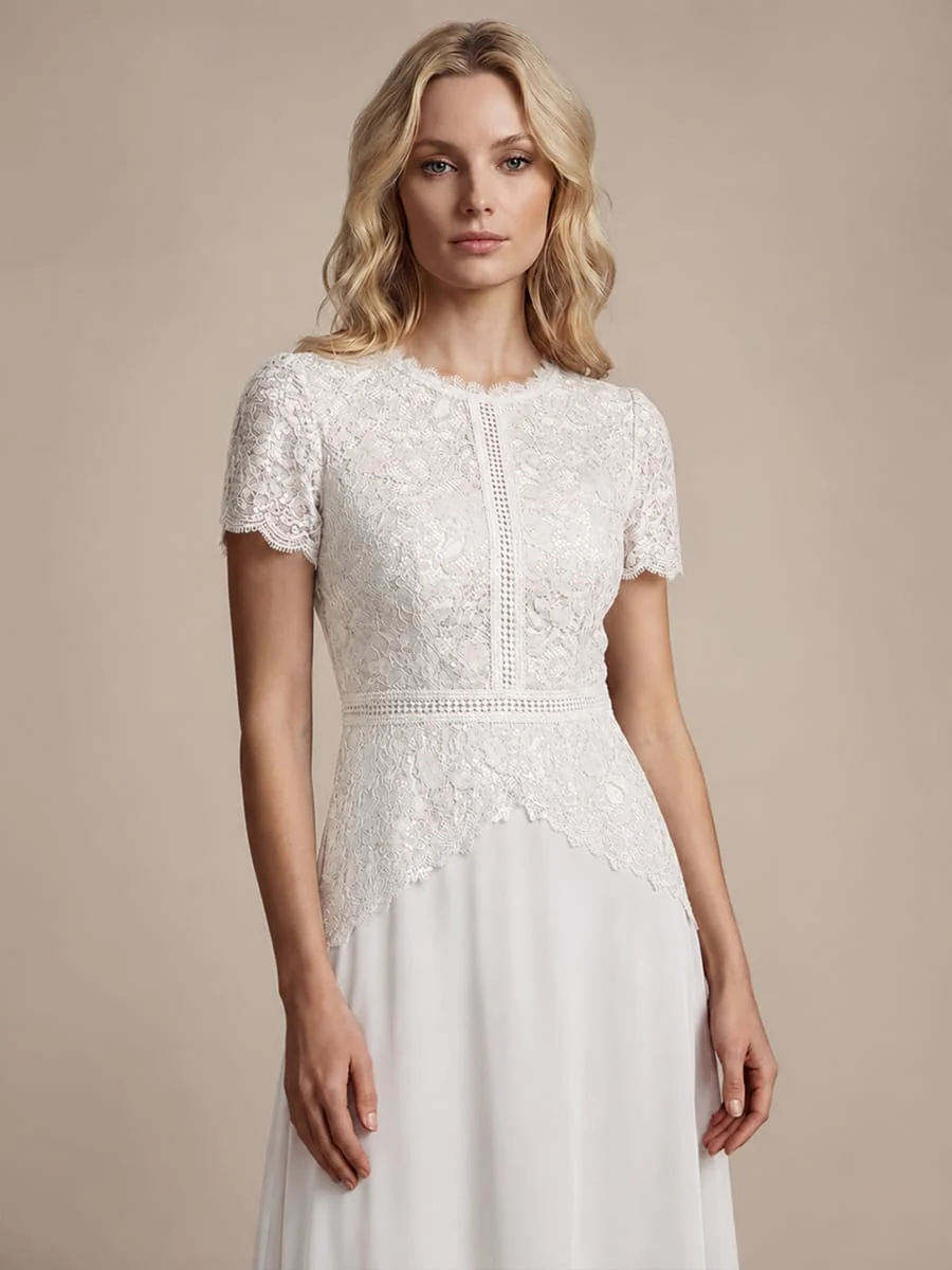 Sparkling Sequin Lace Maxi Dress with Short Sleeves Elegant Long Formal Evening Gown - Image 36