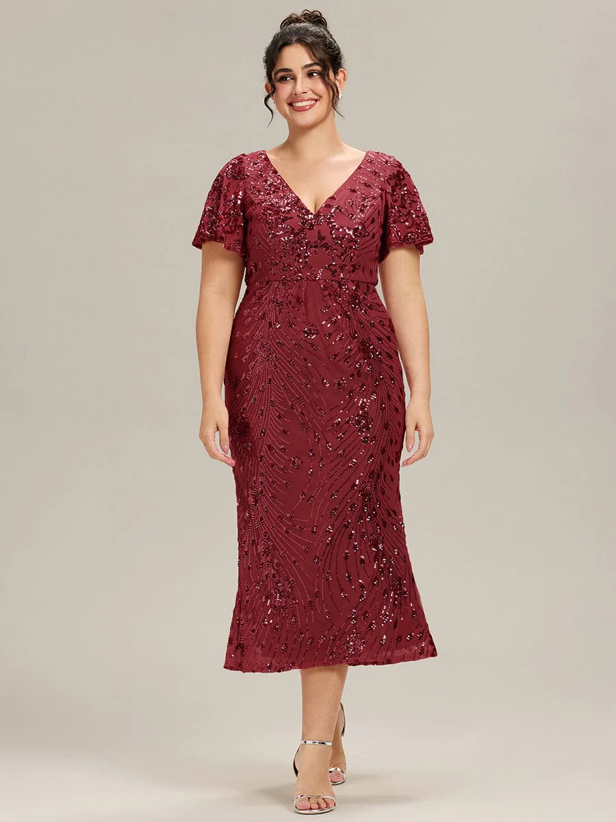 ever PALMER|Sequin Ruffle Sleeve Evening Dress - Image 68