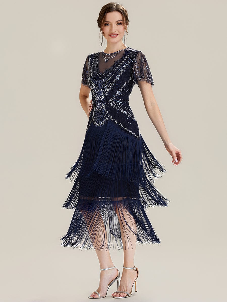 ever SOIREE|Sequin Ruffle Sleeve Tiered Dress - Image 6