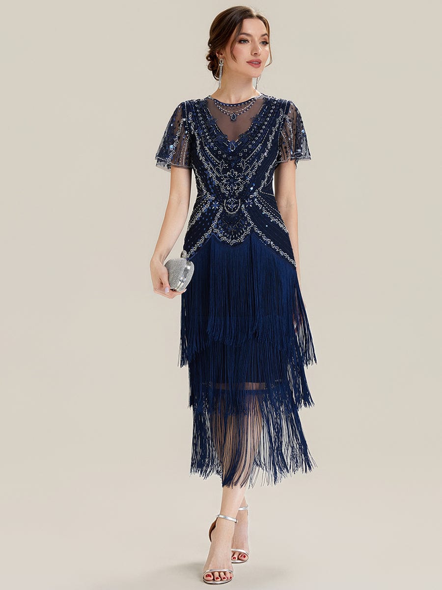 ever SOIREE|Sequin Ruffle Sleeve Tiered Dress - Image 7