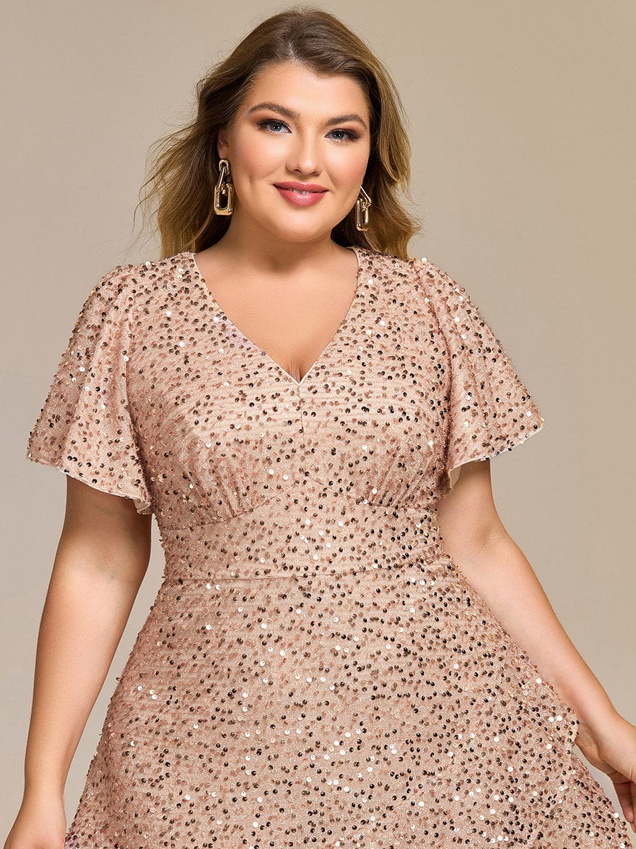ever CALISTEA|Sequin Ruffles Sleeve Midi Evening Dress - Image 12