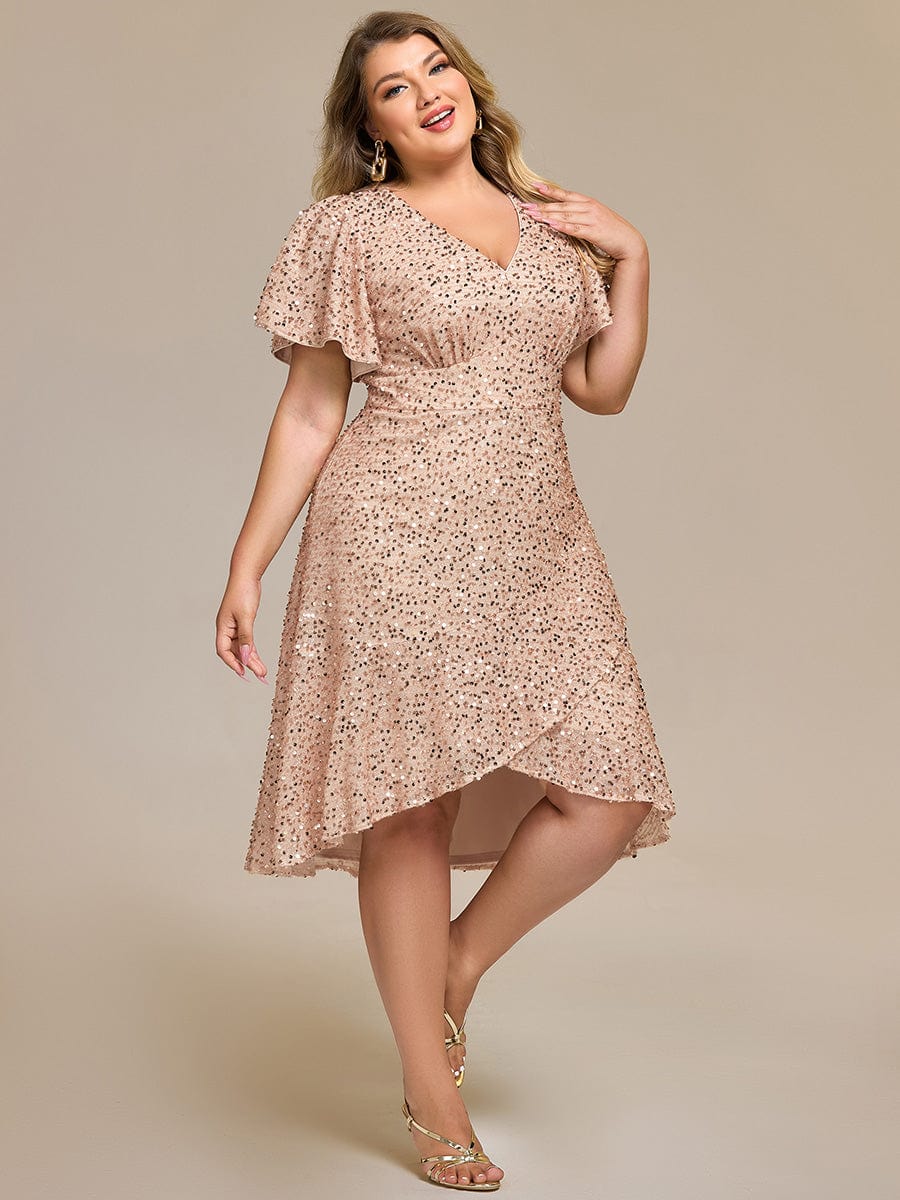 ever CALISTEA|Sequin Ruffles Sleeve Midi Evening Dress - Image 13