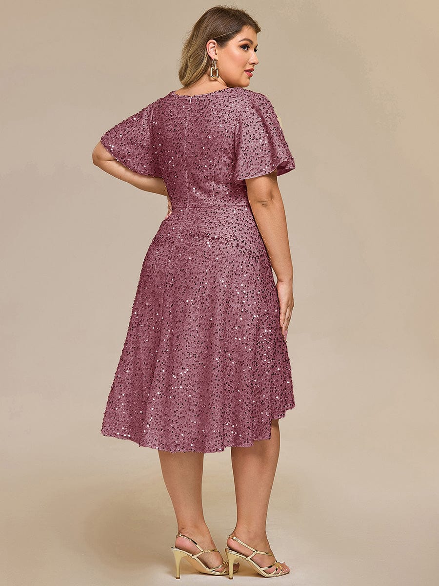 ever CALISTEA|Sequin Ruffles Sleeve Midi Evening Dress - Image 16