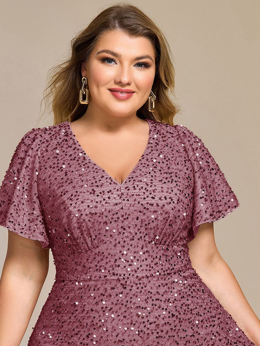 ever CALISTEA|Sequin Ruffles Sleeve Midi Evening Dress - Image 17