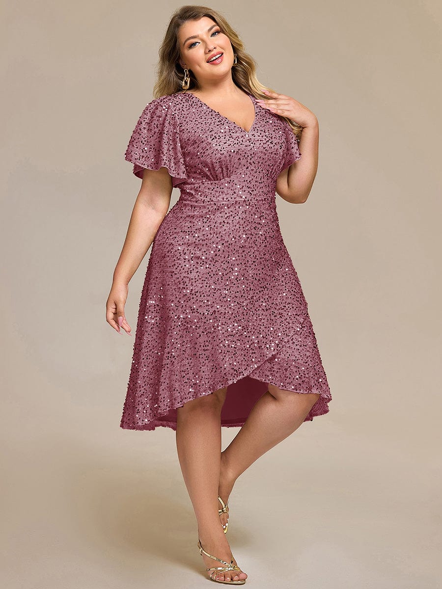 ever CALISTEA|Sequin Ruffles Sleeve Midi Evening Dress - Image 18