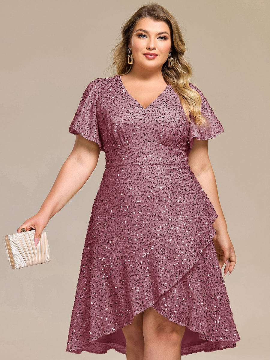 ever CALISTEA|Sequin Ruffles Sleeve Midi Evening Dress - Image 19