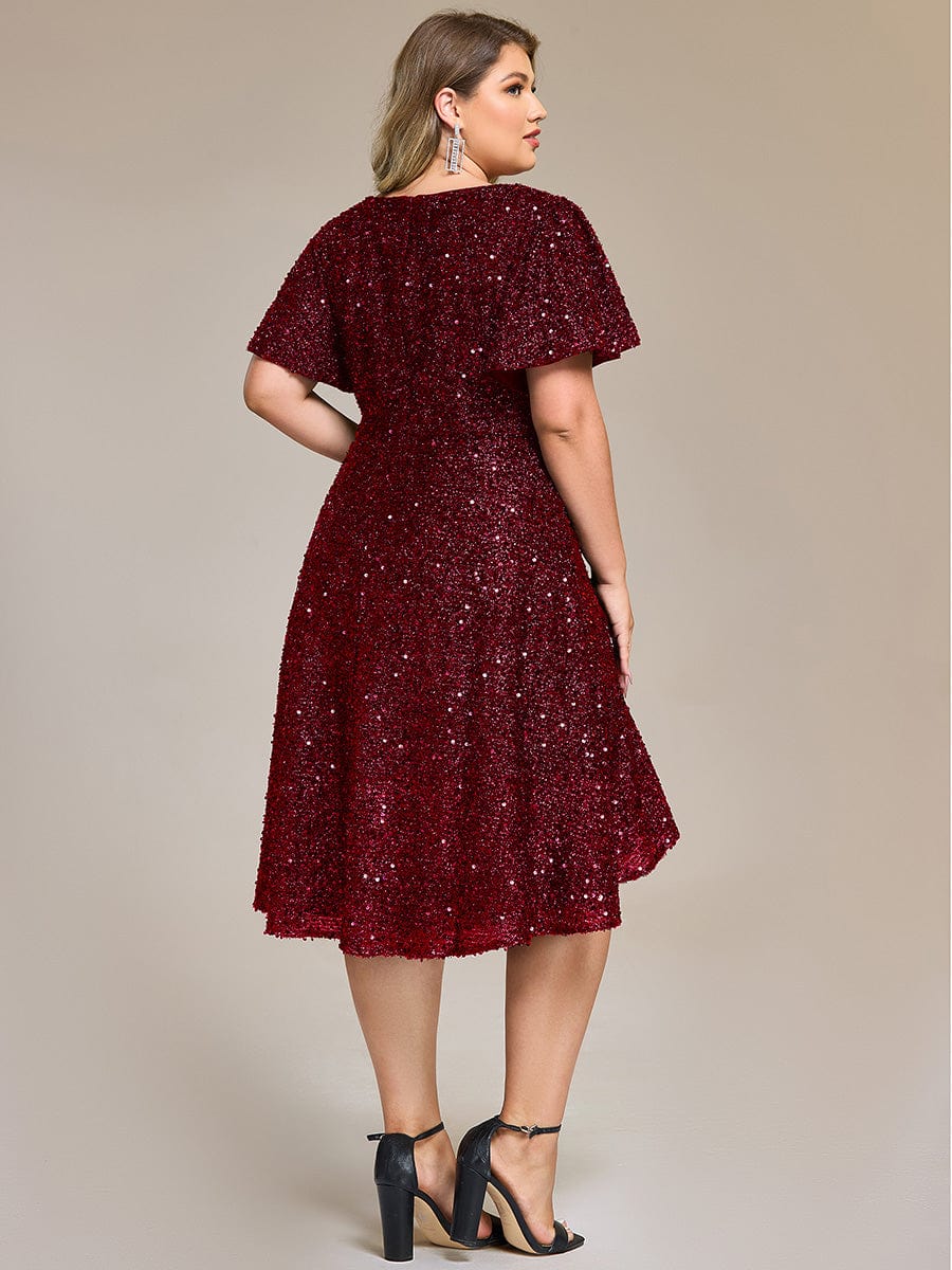 ever CALISTEA|Sequin Ruffles Sleeve Midi Evening Dress - Image 2