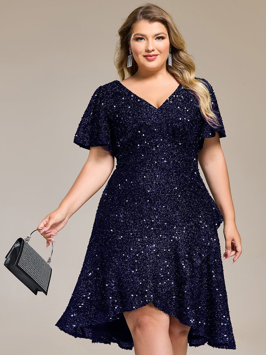 ever CALISTEA|Sequin Ruffles Sleeve Midi Evening Dress - Image 24