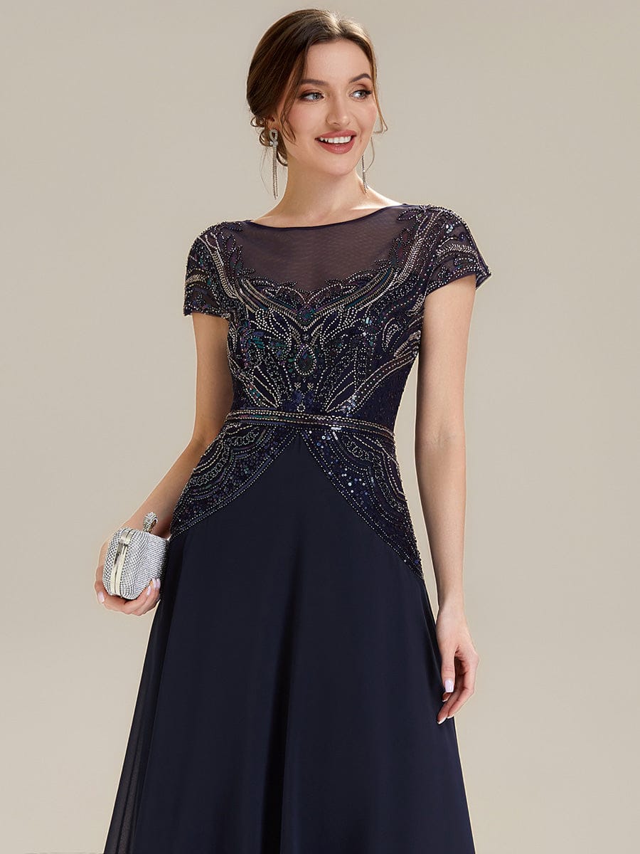 ever NUIT|Sequin Sheath Round Neck Dress - Image 3