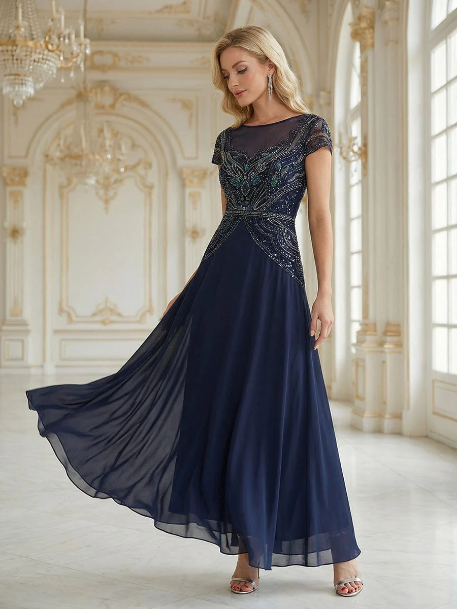 ever NUIT|Sequin Sheath Round Neck Dress - Image 4
