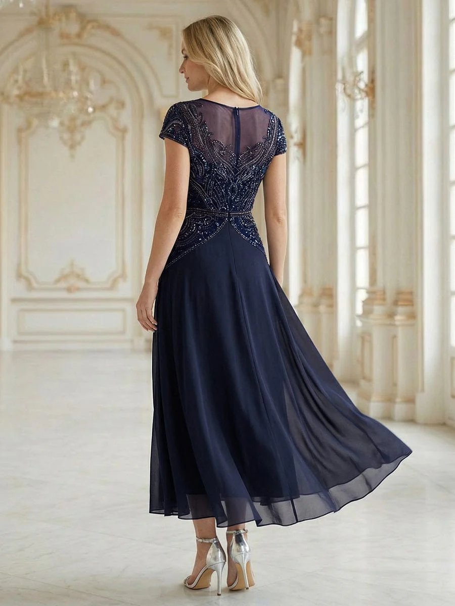 ever NUIT|Sequin Sheath Round Neck Dress - Image 5
