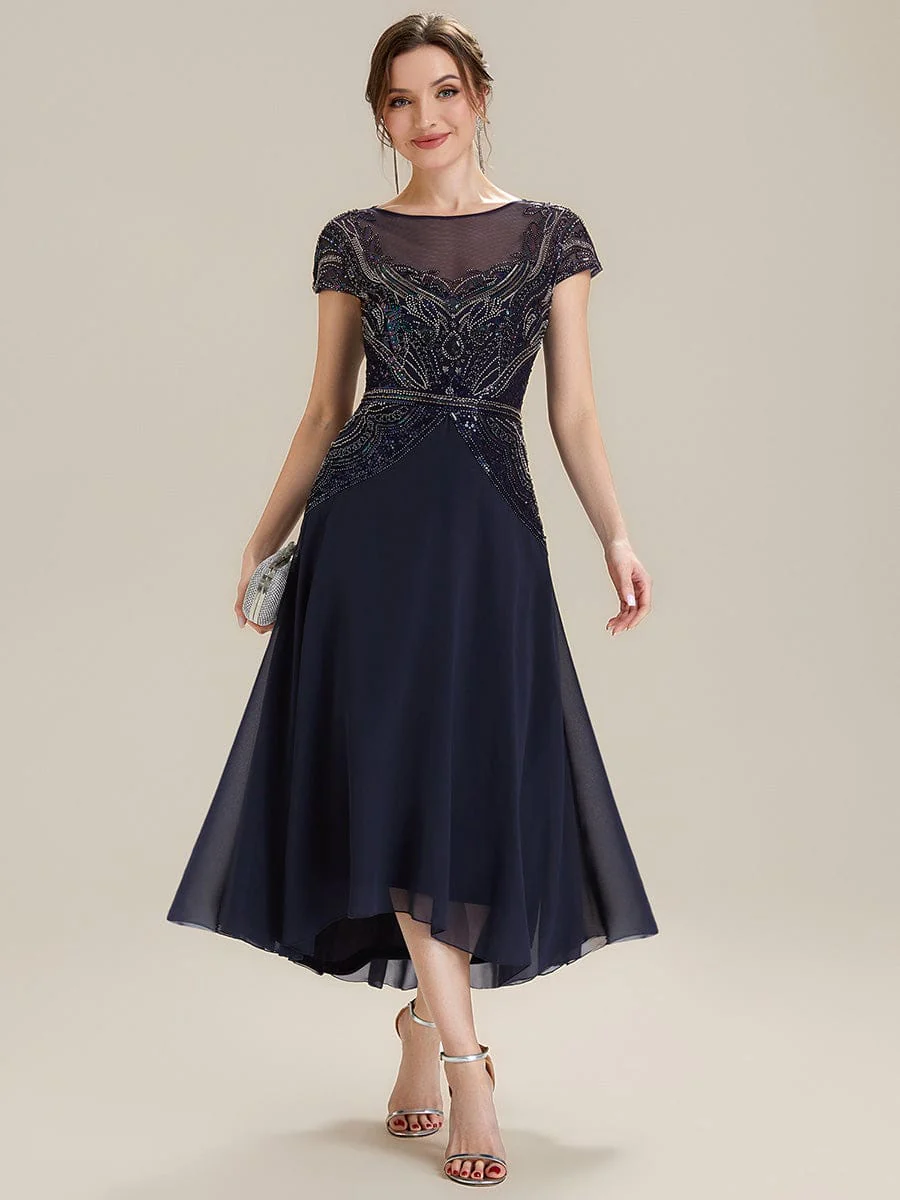 ever NUIT|Sequin Sheath Round Neck Dress - Image 6
