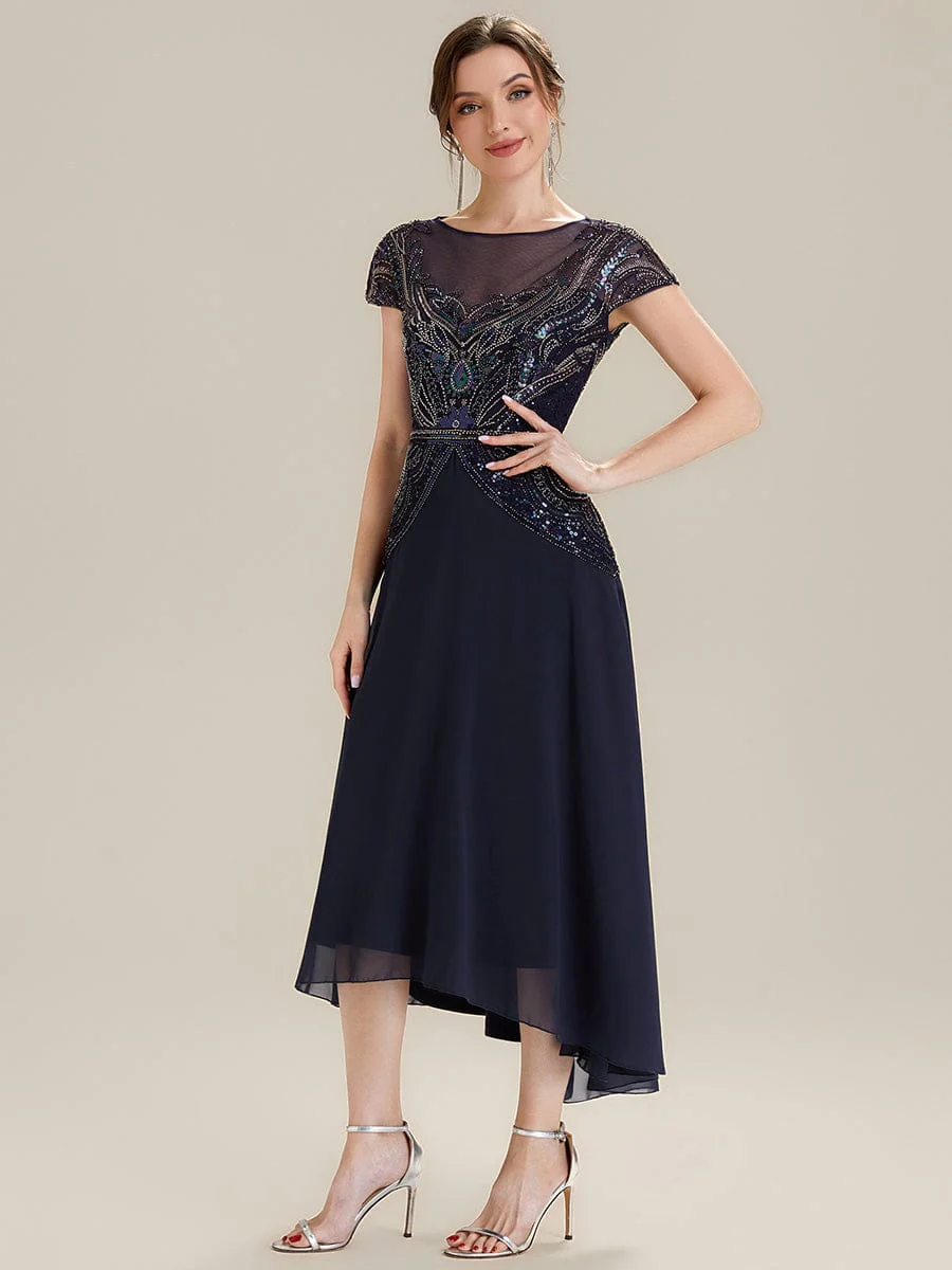 ever NUIT|Sequin Sheath Round Neck Dress - Image 7