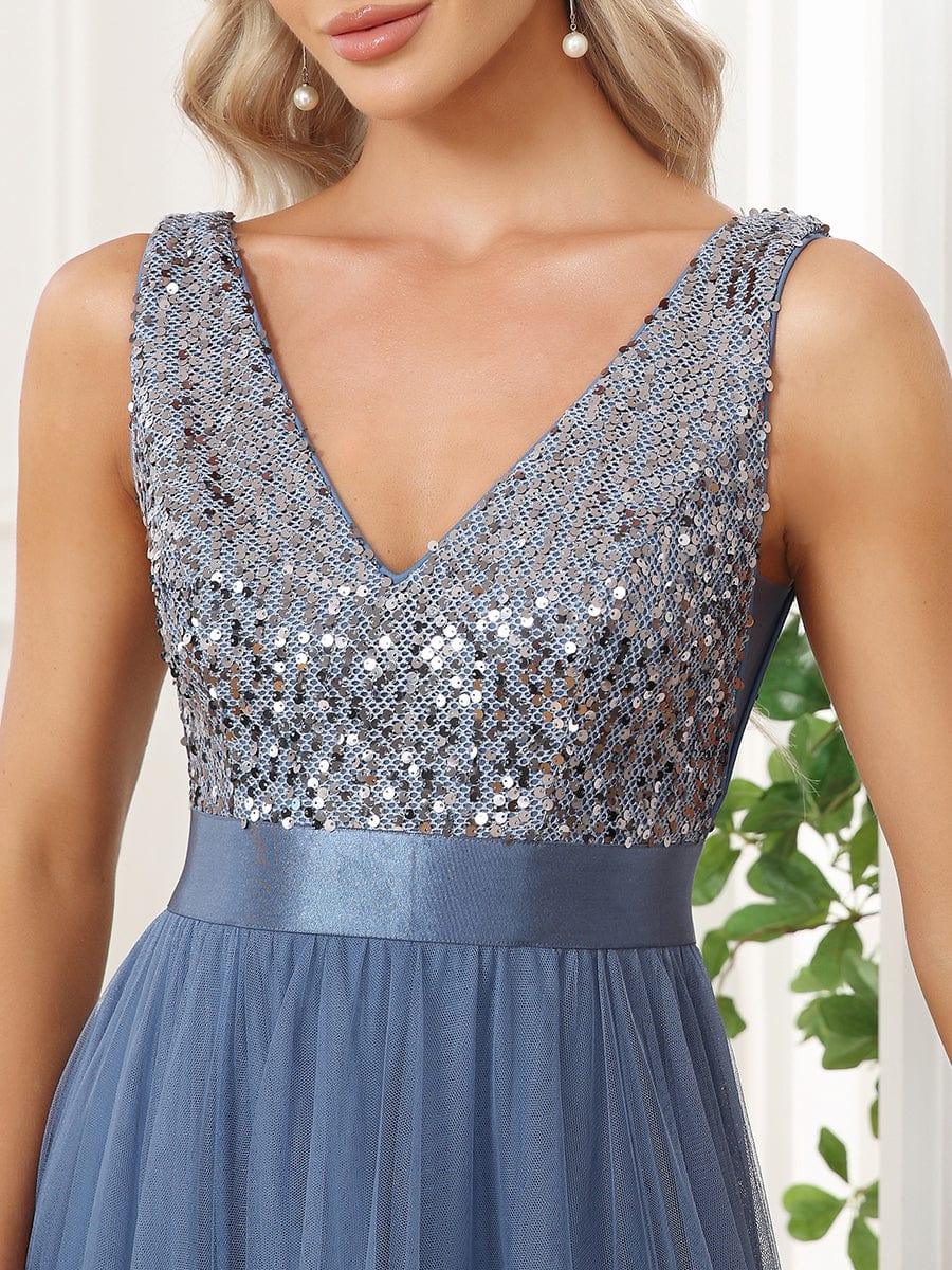 ever CALLIE|Sequin V-Neck Sleeveless High Low Evening Dress - Image 22