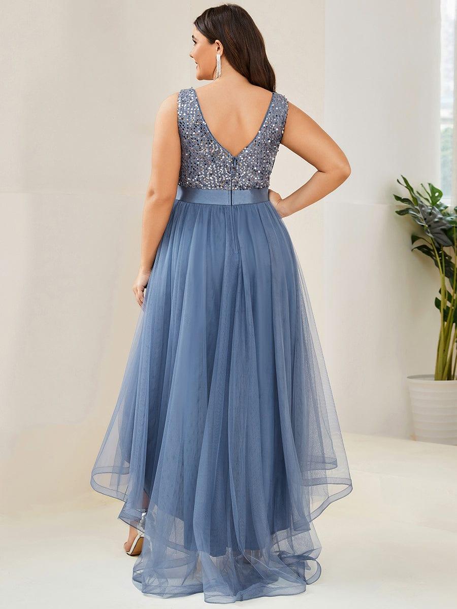 ever CALLIE|Sequin V-Neck Sleeveless High Low Evening Dress - Image 24