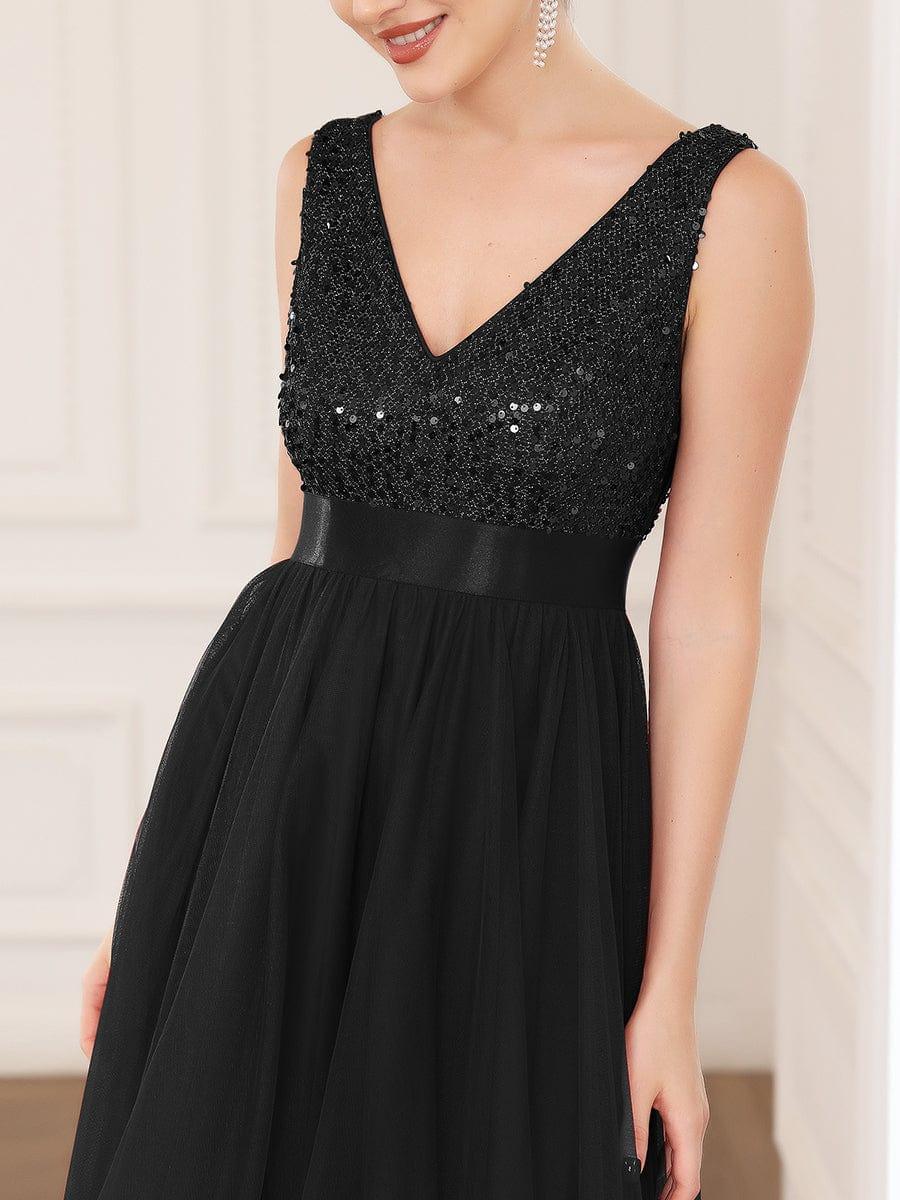 ever CALLIE|Sequin V-Neck Sleeveless High Low Evening Dress - Image 41