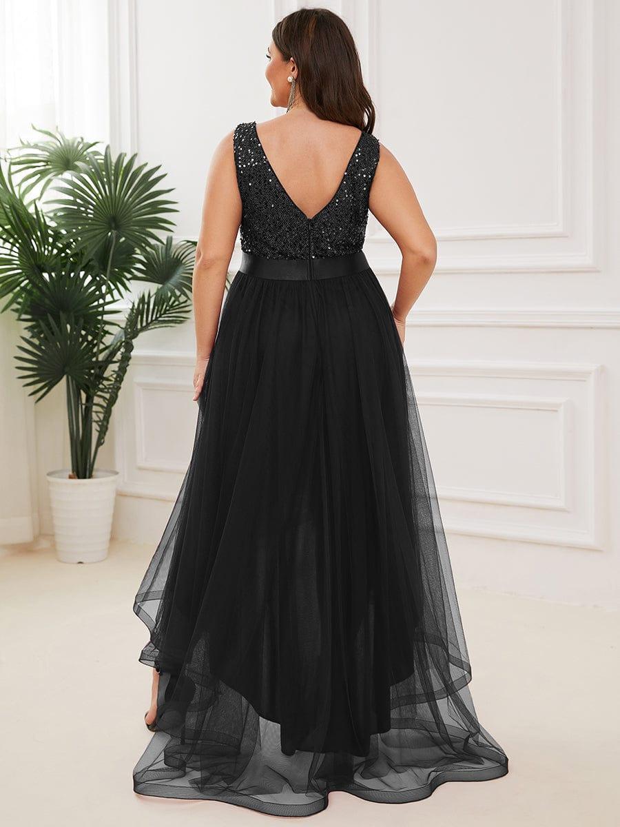 ever CALLIE|Sequin V-Neck Sleeveless High Low Evening Dress - Image 43