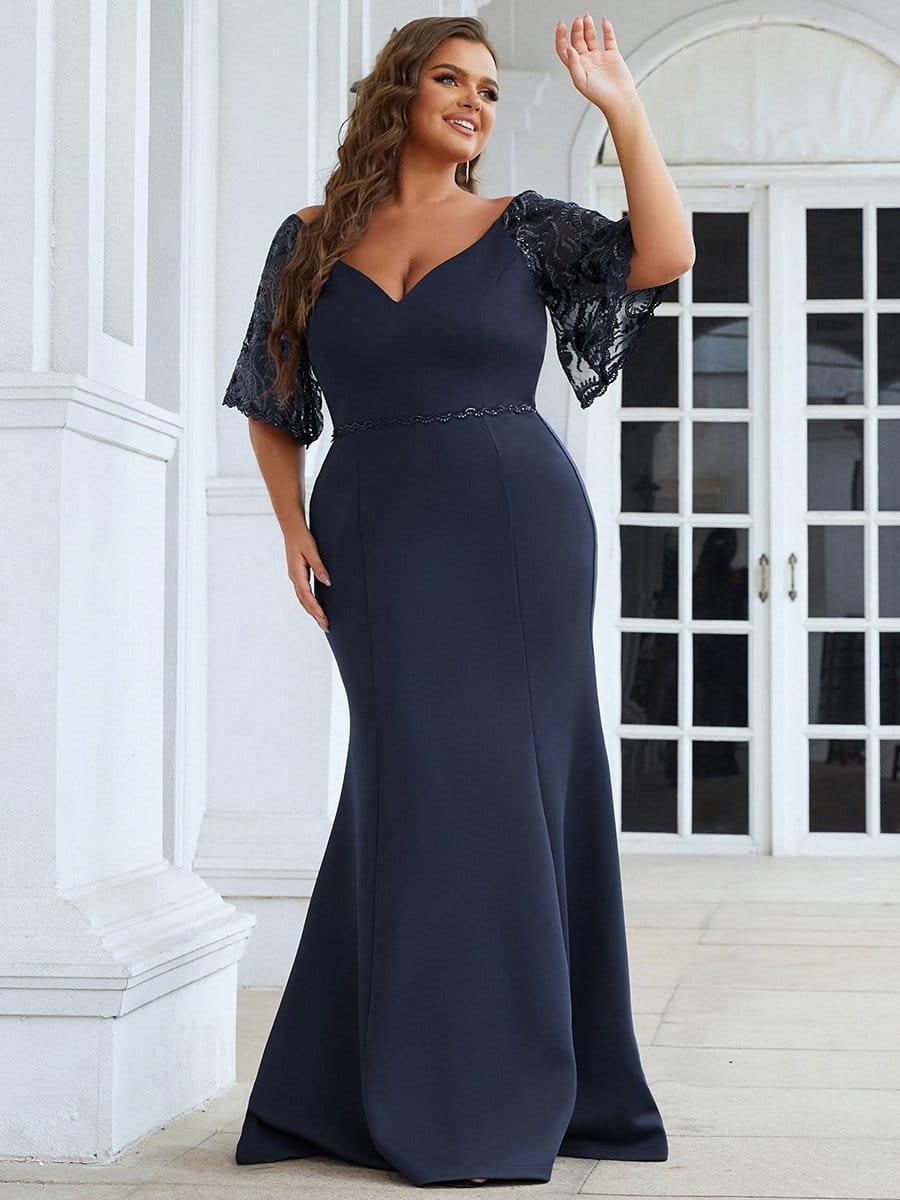 ever SLOANE|Sexy Maxi V Neck Bodycon Party Dress with Flare Sleeves(Final Sale) - Image 17