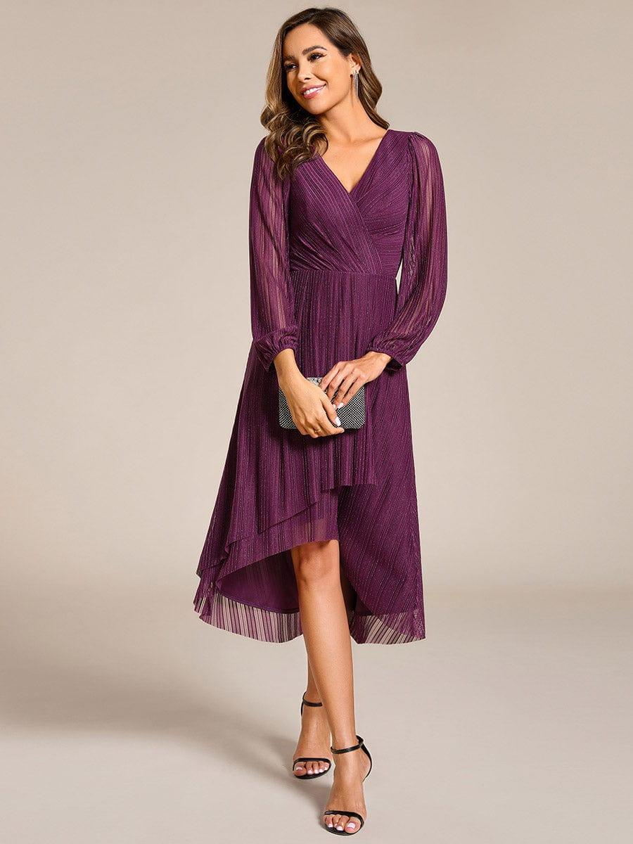 ever BRISTOL|Shiny Faux-Wrap Midi Wedding Guest Dress(Final Sale) - Image 24