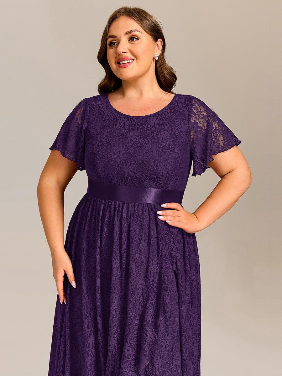 ever SEVYN|Short Sleeve Ruffled Lace Midi Weeding Guest Dress - Image 28