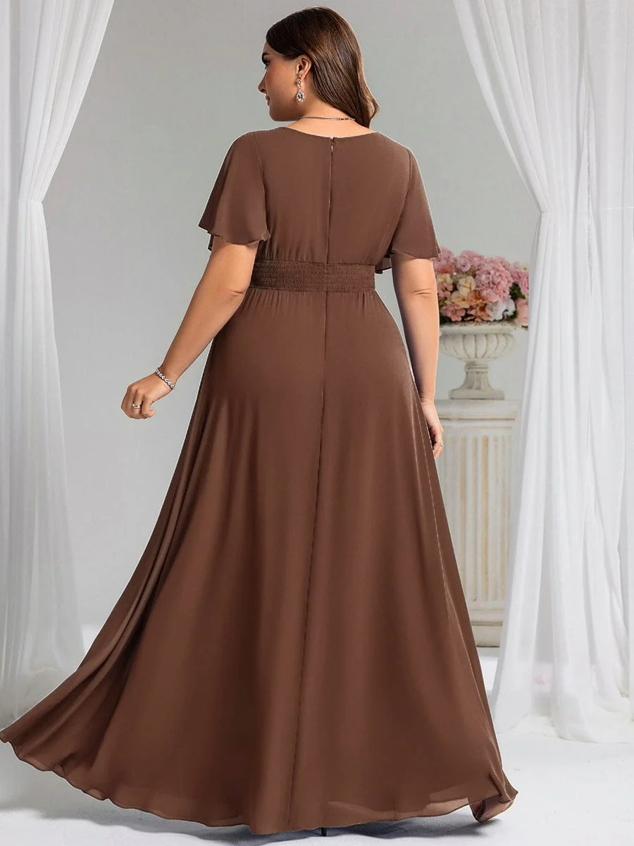Simple Chiffon Pleated A-Line Round Neckline Dress in Black - Image 35
