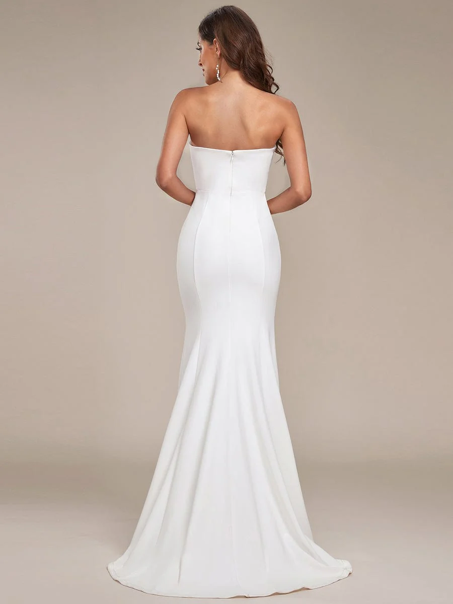 Simple Strapless Sweetheart Mermaid Wedding Dress - Image 3