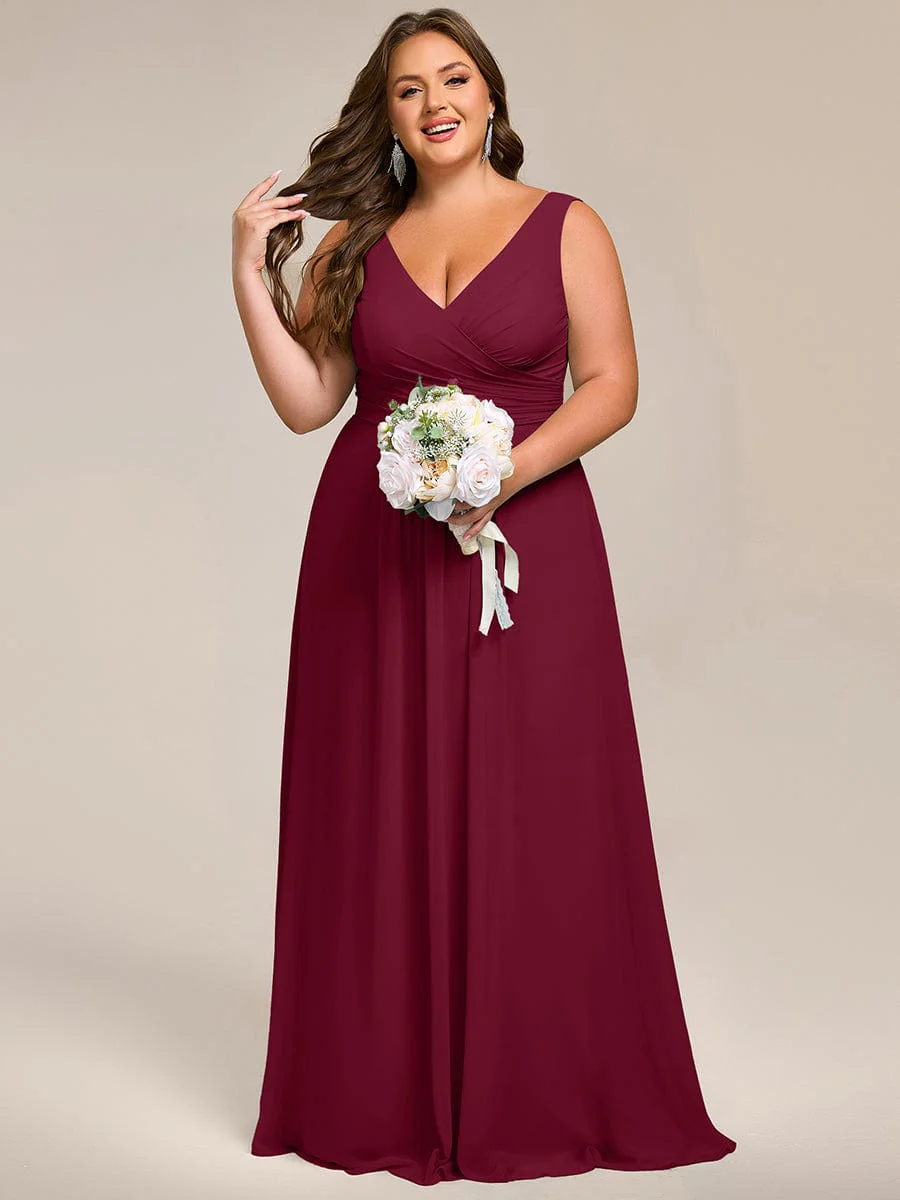 ever SAUYER|Sleeveless A-Line Chiffon Maxi Bridesmaid Dress - Image 36