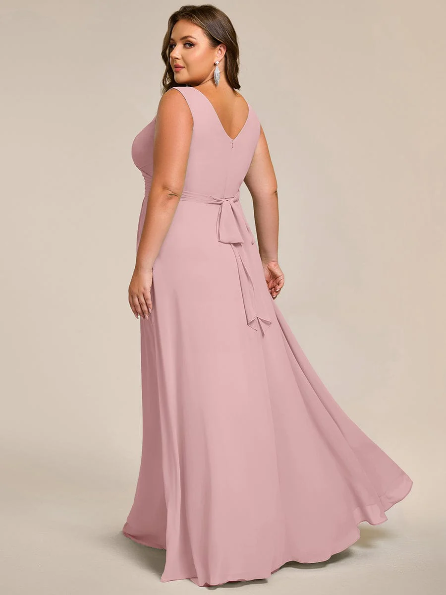 ever SAUYER|Sleeveless A-Line Chiffon Maxi Bridesmaid Dress - Image 61