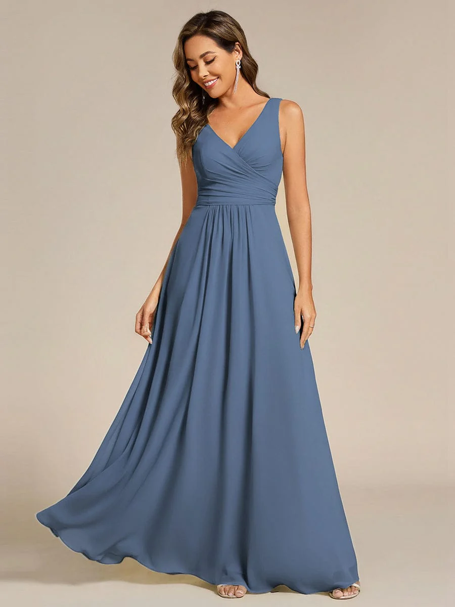 ever SAUYER|Sleeveless A-Line Chiffon Maxi Bridesmaid Dress - Image 74