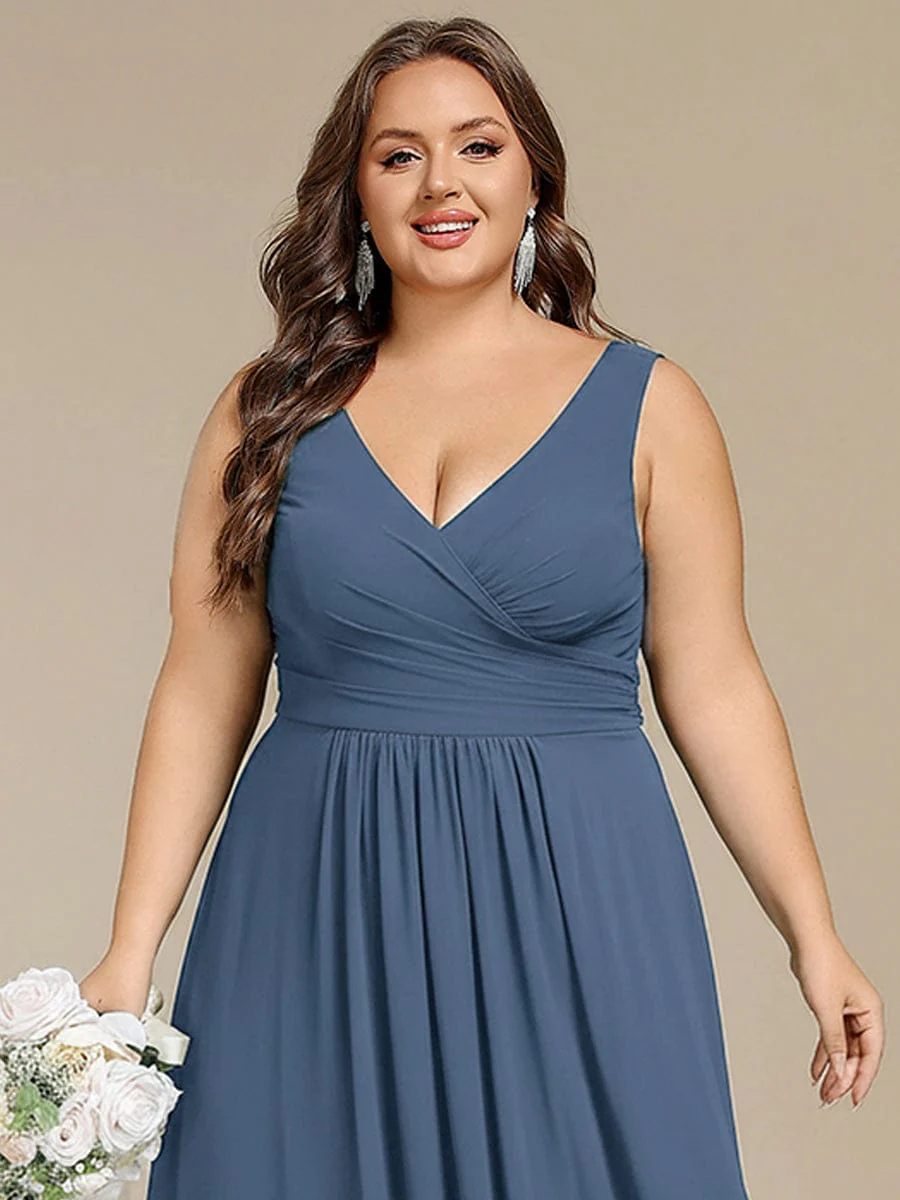 ever SAUYER|Sleeveless A-Line Chiffon Maxi Bridesmaid Dress - Image 79