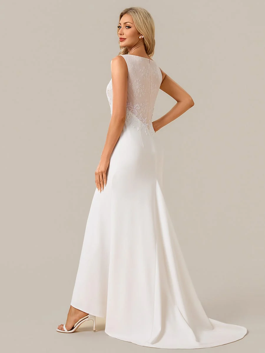 Lace Bodice and Front Slit Maxi Dress - Image 4