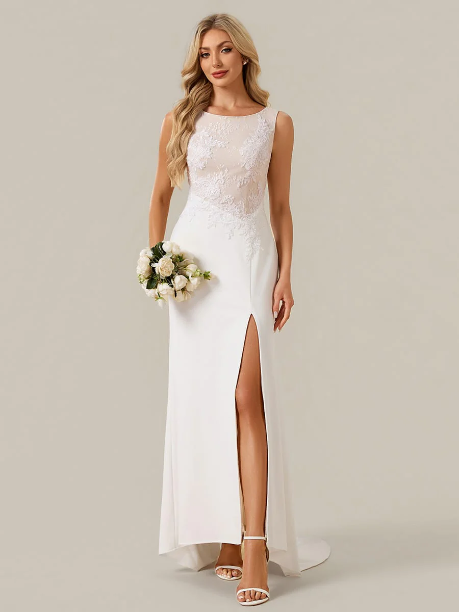 Lace Bodice and Front Slit Maxi Dress - Image 6