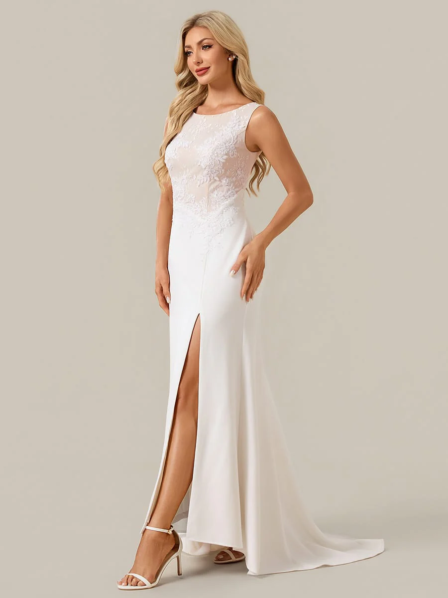 Lace Bodice and Front Slit Maxi Dress - Image 7