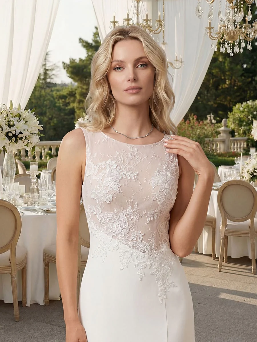 Lace Bodice and Front Slit Maxi Dress - Image 8