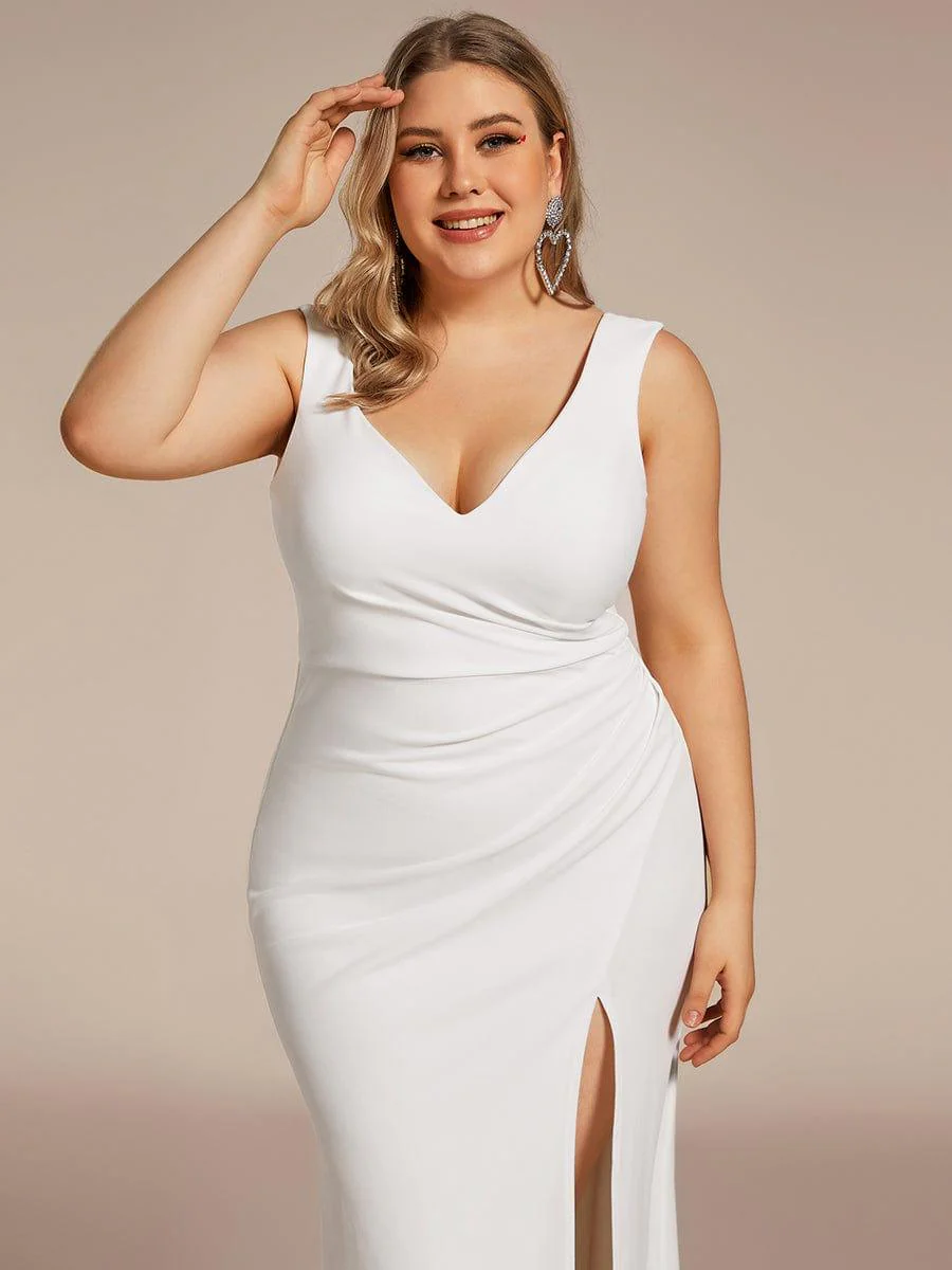ever ARDEN|Sleeveless Ruched Sweetheart Fit and Flare Wedding Dress - Image 12