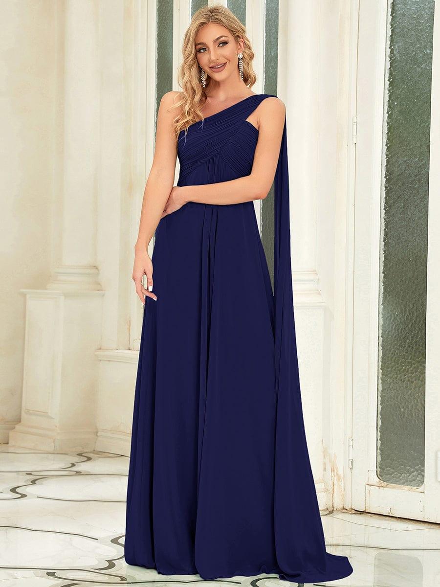 ever HUSH|Elegant V Neck A Line Chiffon Maxi Bridesmaid Dresses - Image 60