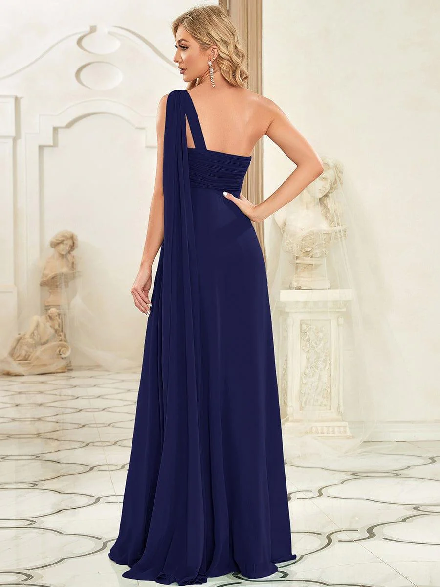 ever HUSH|Elegant V Neck A Line Chiffon Maxi Bridesmaid Dresses - Image 61