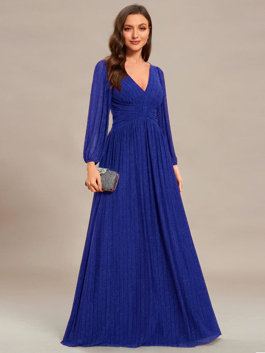 ever BRYM|Sparkle Long Sleeve Wedding Guest Dress with A-line Silhouette - Image 100
