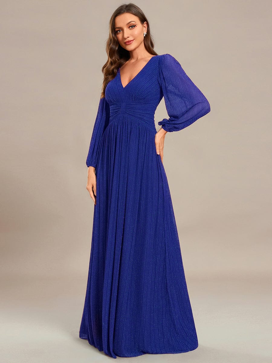ever BRYM|Sparkle Long Sleeve Wedding Guest Dress with A-line Silhouette - Image 103
