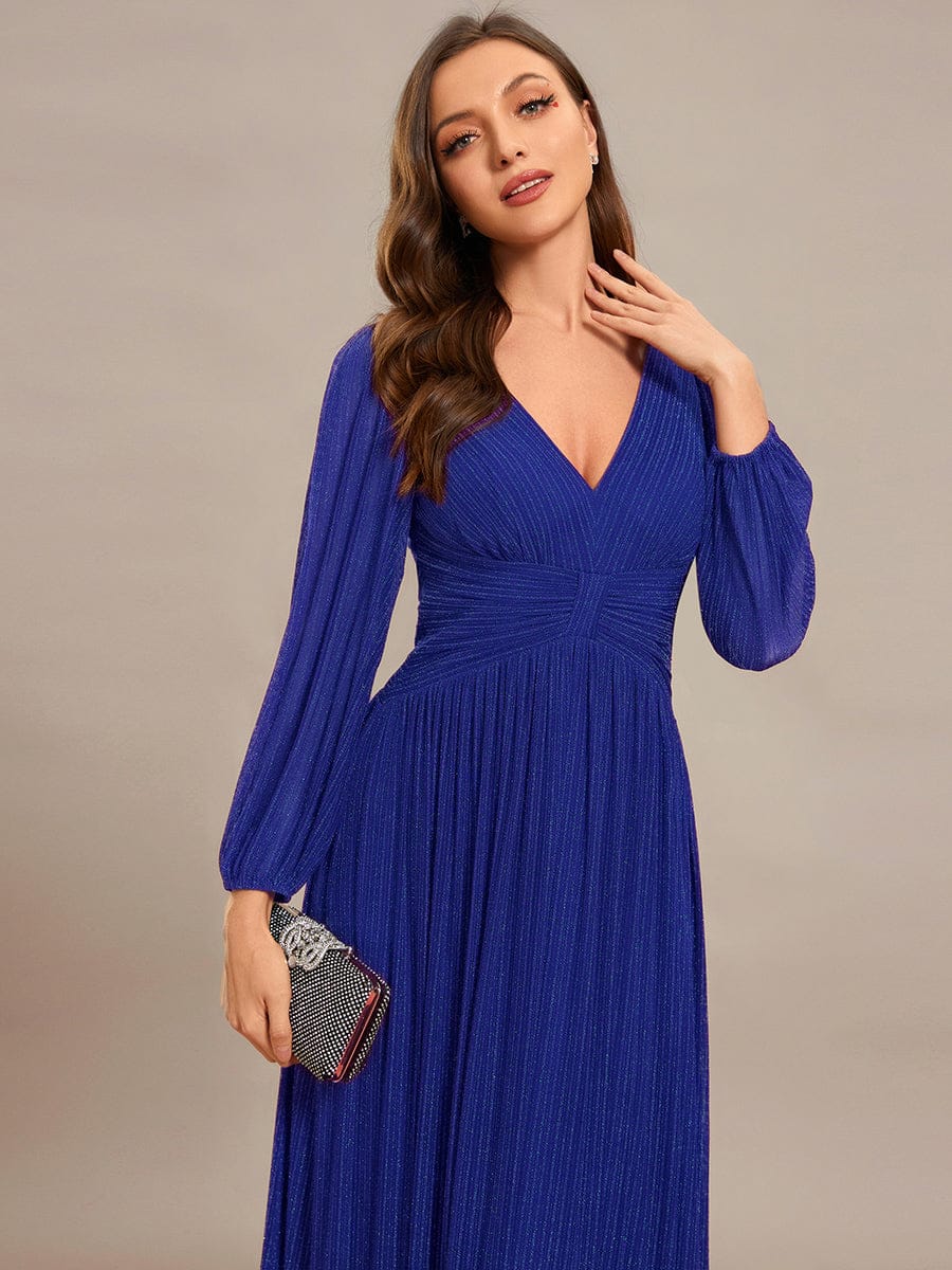ever BRYM|Sparkle Long Sleeve Wedding Guest Dress with A-line Silhouette - Image 104
