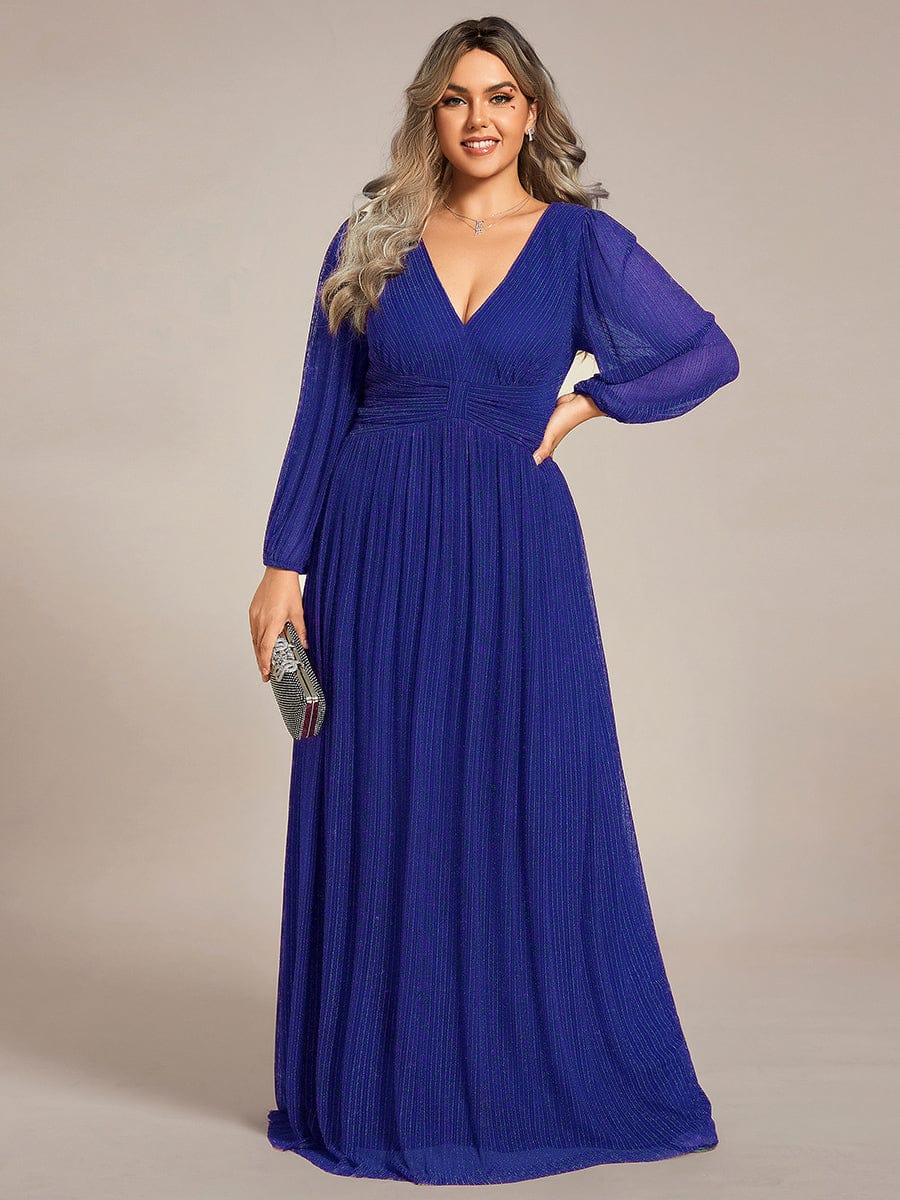ever BRYM|Sparkle Long Sleeve Wedding Guest Dress with A-line Silhouette - Image 105