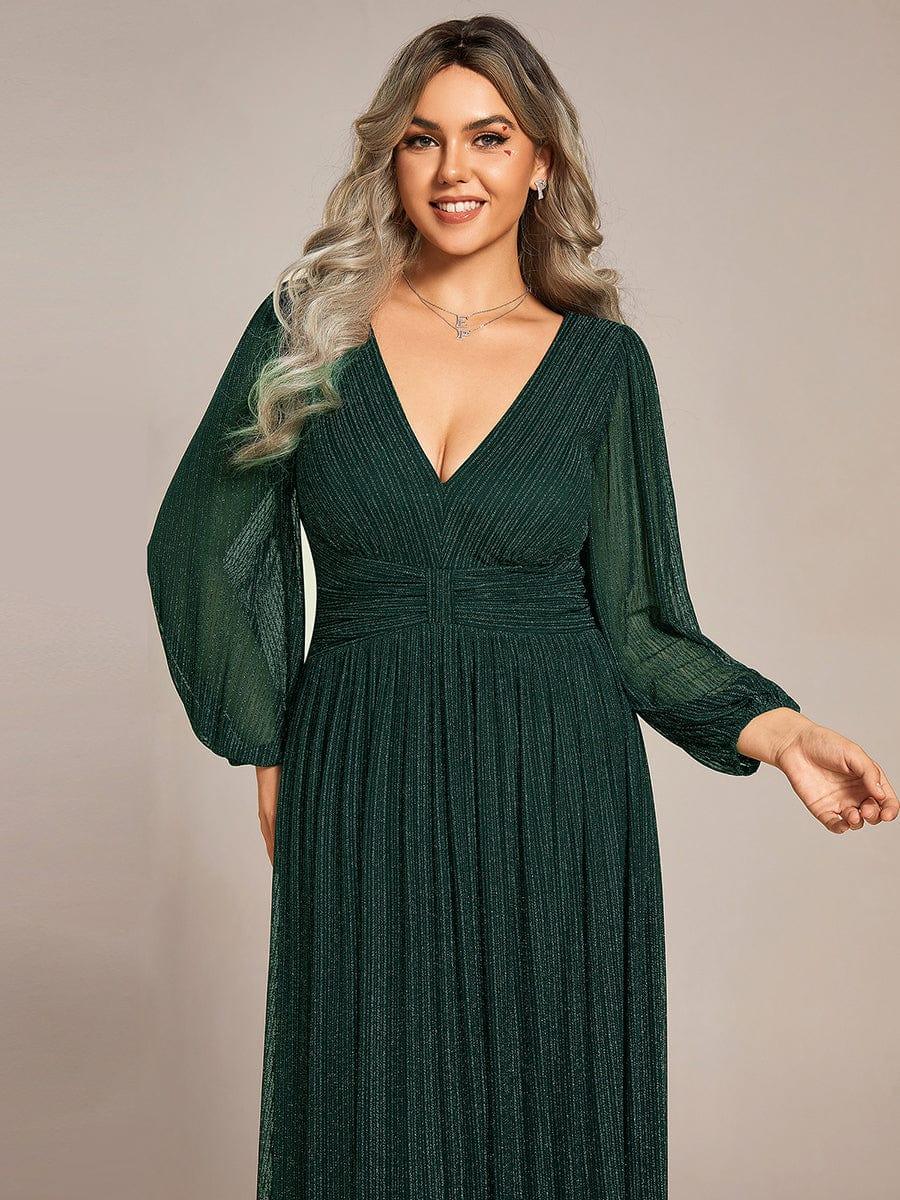 ever BRYM|Sparkle Long Sleeve Wedding Guest Dress with A-line Silhouette - Image 20