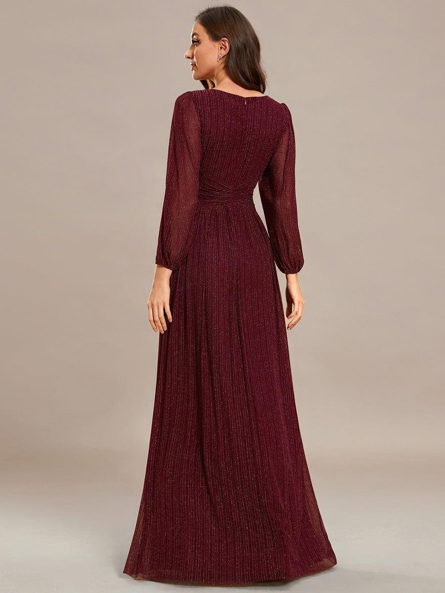 ever BRYM|Sparkle Long Sleeve Wedding Guest Dress with A-line Silhouette - Image 30