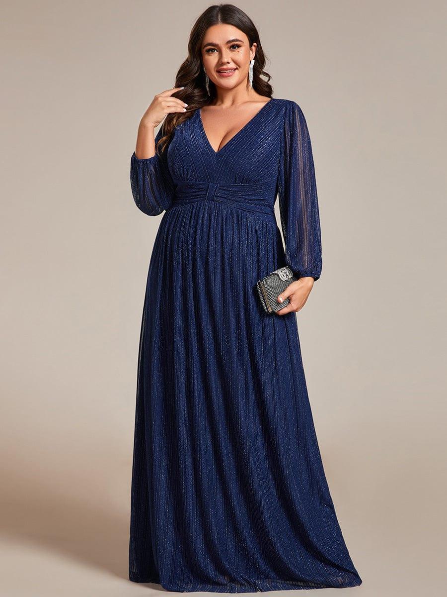 ever BRYM|Sparkle Long Sleeve Wedding Guest Dress with A-line Silhouette - Image 42