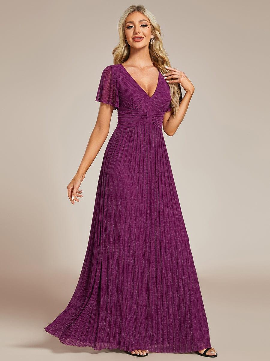 ever BRYM|Sparkle Long Sleeve Wedding Guest Dress with A-line Silhouette - Image 60